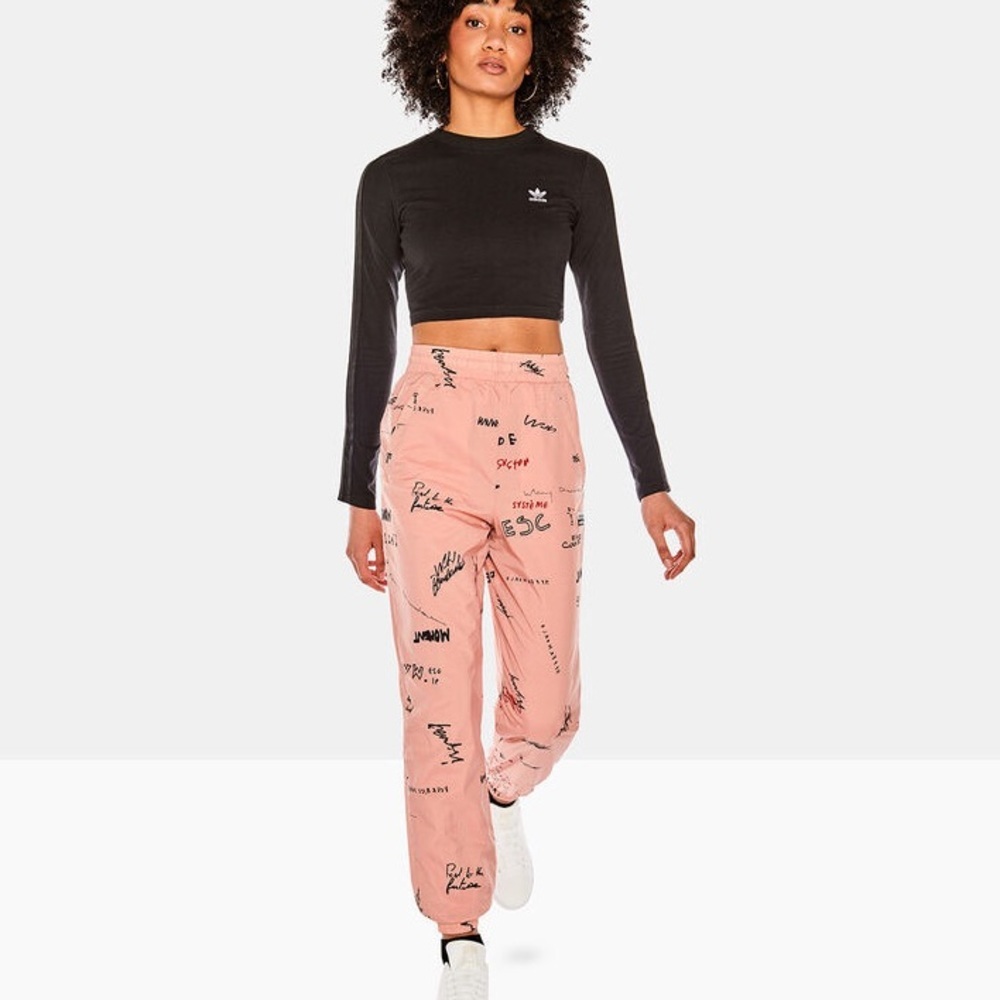 ADIDAS Originals Women’s Small RYV printed cuffed sweatpants in pink
